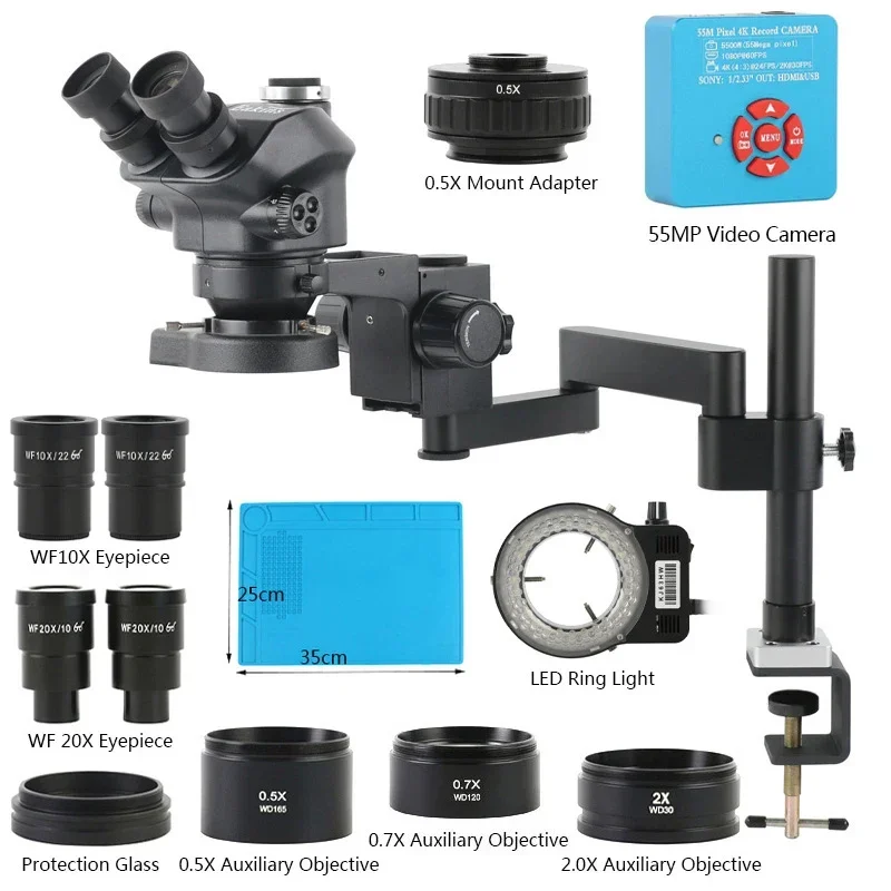 Digital Magnifier Reading - 3.5X-200X Zoom Stereo Trinoküler Mikroskop Kelepçesi