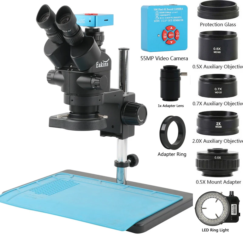 Digital Magnifier Reading - 3.5-90X Zoom trinoküler Stereo mikroskop seti